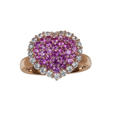Leo Pizzo Anello con zaffiri rosa e diamanti - Prezzo su richiesta