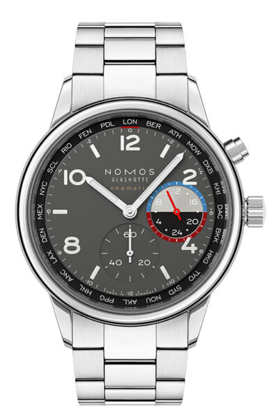 NOMOS Glashütte Club Sport neomatik Worldtimer Volcano R.790.S1