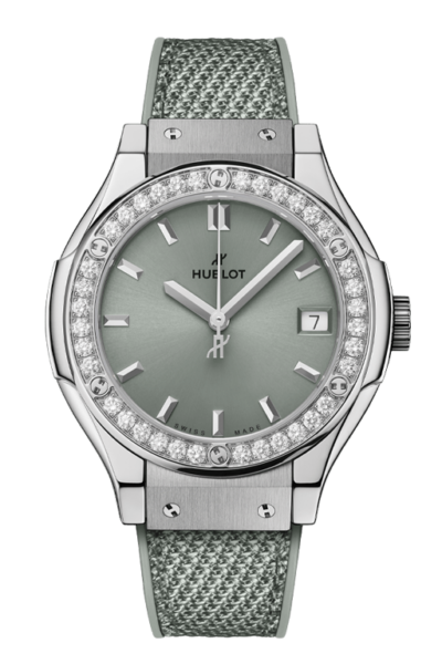 Hublot Classic Fusion Titanium Sage Green Diamonds R.581.NX.891G.NR.1104