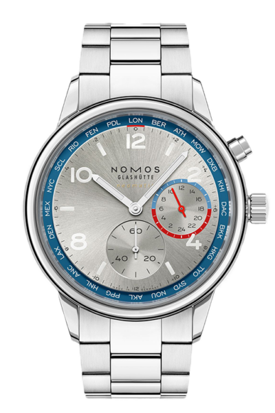 Nomos Glashütte Club Sport neomatik Worldtimer silver R.791
